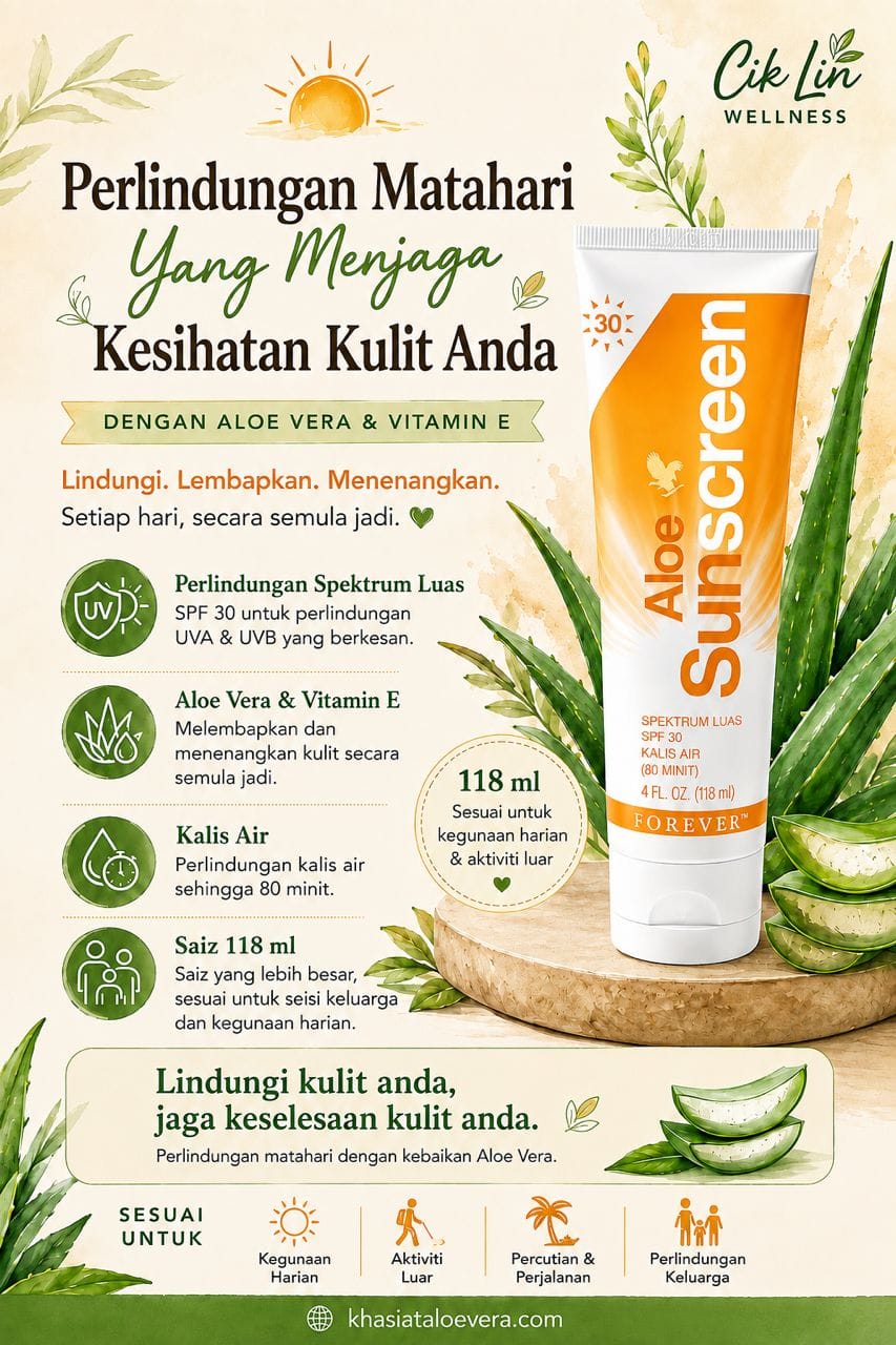 Ilustrasi menunjukkan sunscreen selamat dan pelindung kulit dari sinaran matahari